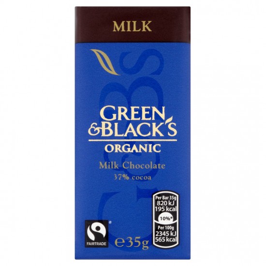 Green & Black's ekologiškas pieninis šokoladas 37% kakavos, 30 g Green & Black's ekologiškas pieninis šokoladas 37% kakavos, 30 g