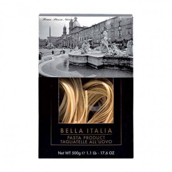 Itališki kietųjų kviečių makaronai tagliatelle su kiaušiniais, 500 gr Itališki kietųjų kviečių makaronai tagliatelle su kiaušiniais, 500 gr