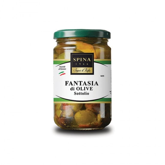 Aštrus alyvuogių kokteilis aliejuje (Fantasia di olive) 280 gr Aštrus alyvuogių kokteilis aliejuje (Fantasia di olive) 280 gr