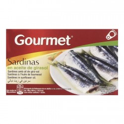 Sardinės saulėgrąžų aliejuje GOURMET, 88 gr