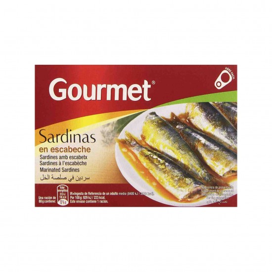 Sardinės marinate GOURMET, 88 gr